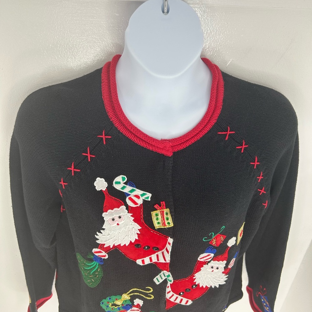 Tiara International Vintage Ugly Christmas‎ Sweater Womens Large Holiday Santa - Picture 5 of 15
